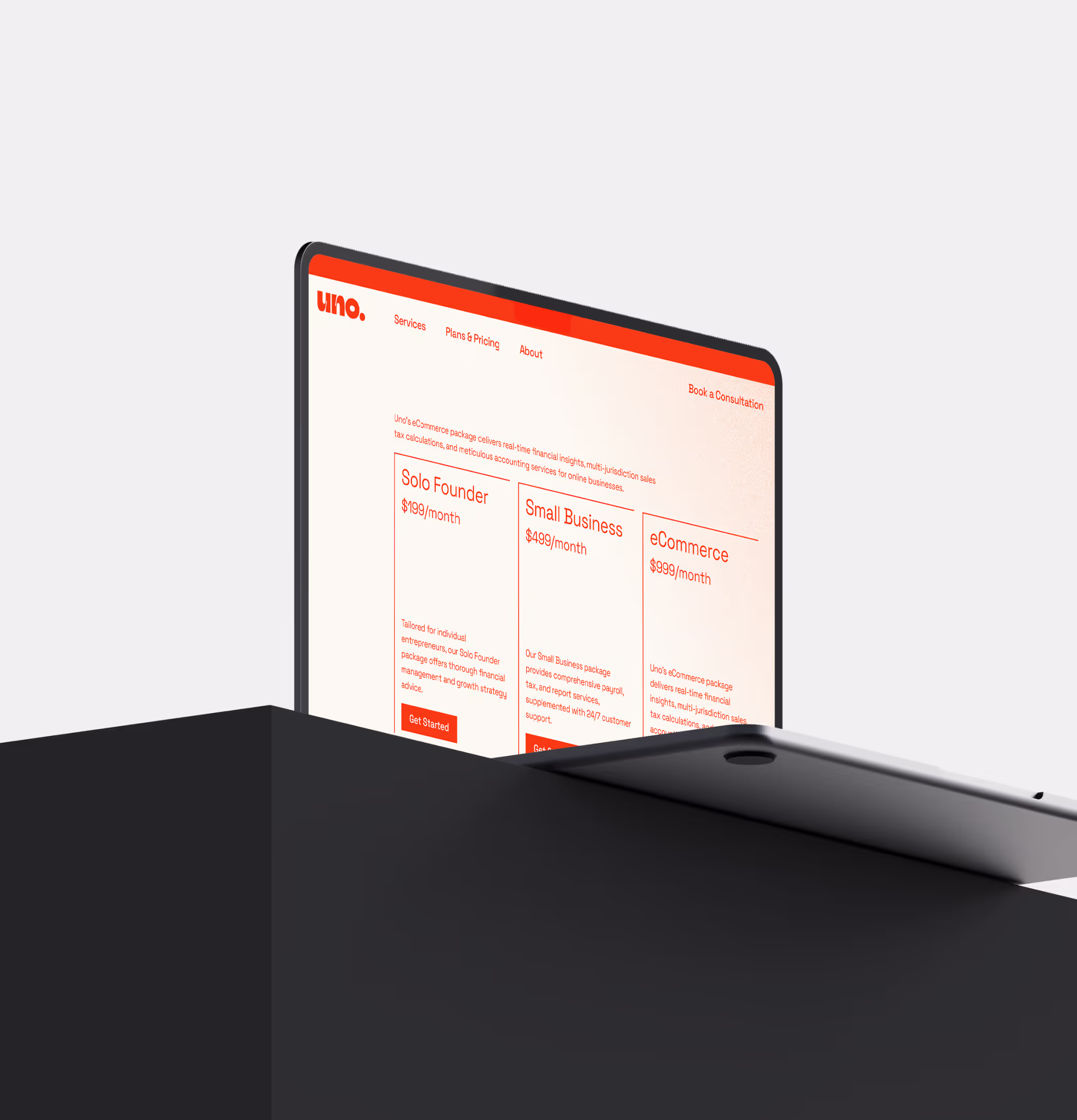 Uno case study preview — branding and website