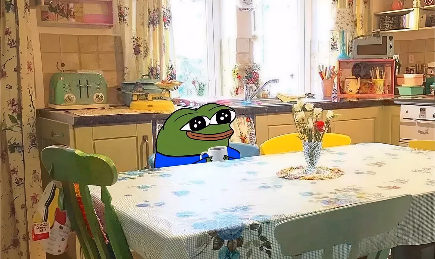 Cartoon frog sitting at a sunny kitchen table with a mug, used as the thumbnail for a post on how visitors use the portfolio